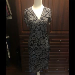 Short sleeve navy wrap dress